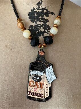 Katrina Cat a Tonic Pendant Necklace Meow! Couture Designer Cat Jewelry